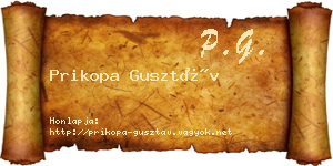 Prikopa Gusztáv névjegykártya