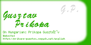 gusztav prikopa business card
